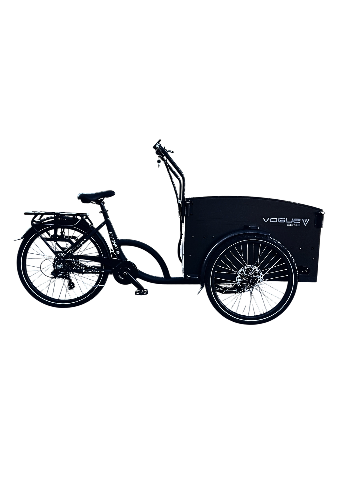 Vogue Journey-S el-ladcykel med kaleche og bænke til børn